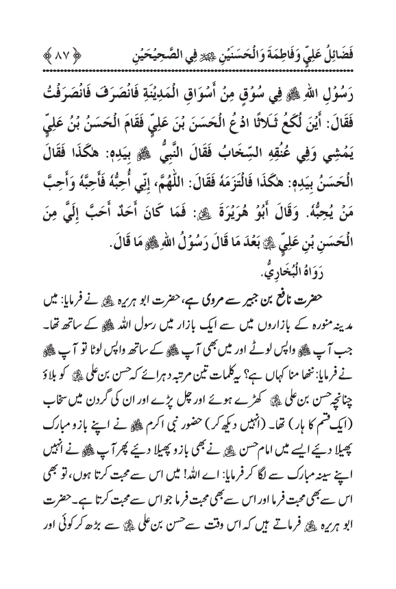 Arbain: Sahih Bukhari wa Sahih Muslim main Madhkoor Sayyiduna ‘Ali al-Murtada, Sayyida Ka’inat awr Hasanayn Karimayn (A.S.) ky Fada’il-o-Manaqib