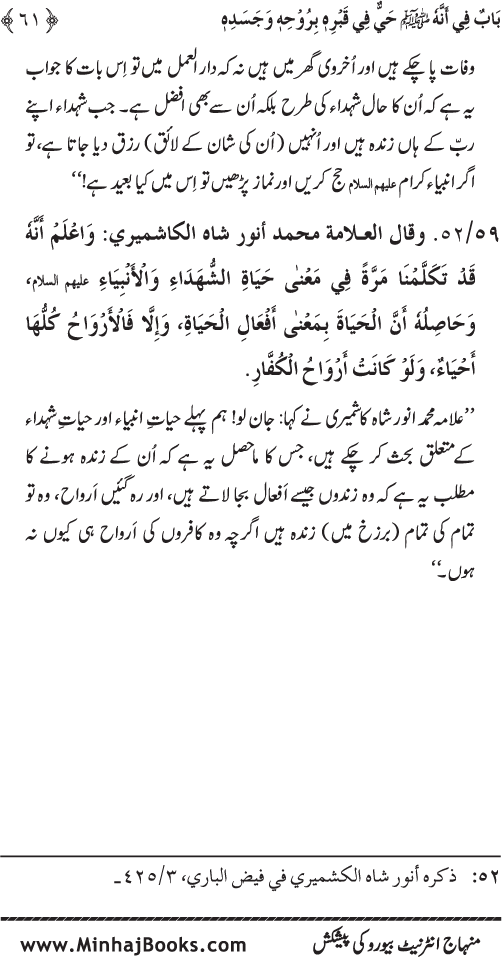 Huzur (PBUH) ke Barzakhi Khasa’is Mubaraka