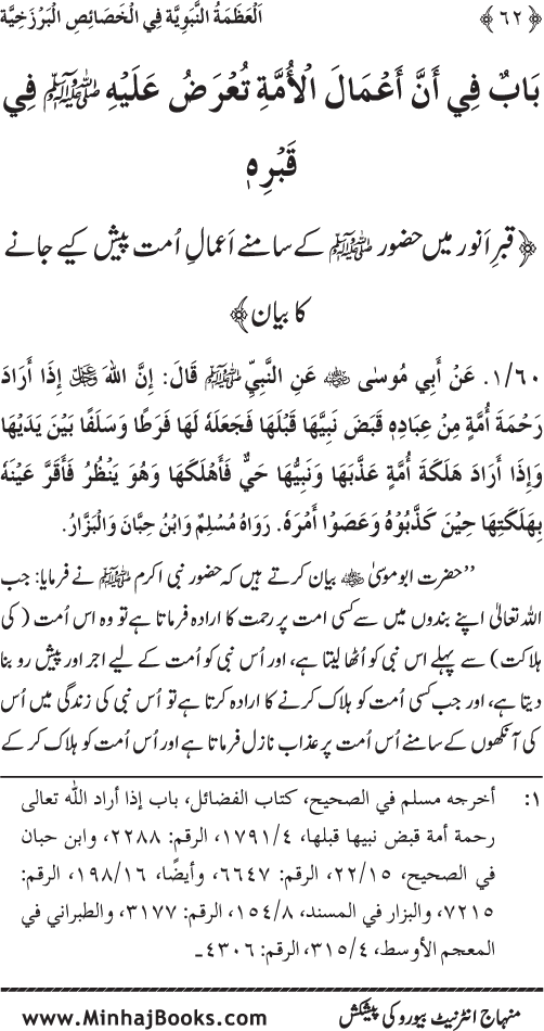 Huzur (PBUH) ke Barzakhi Khasa’is Mubaraka