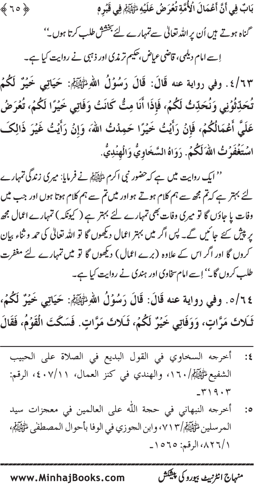 Huzur (PBUH) ke Barzakhi Khasa’is Mubaraka