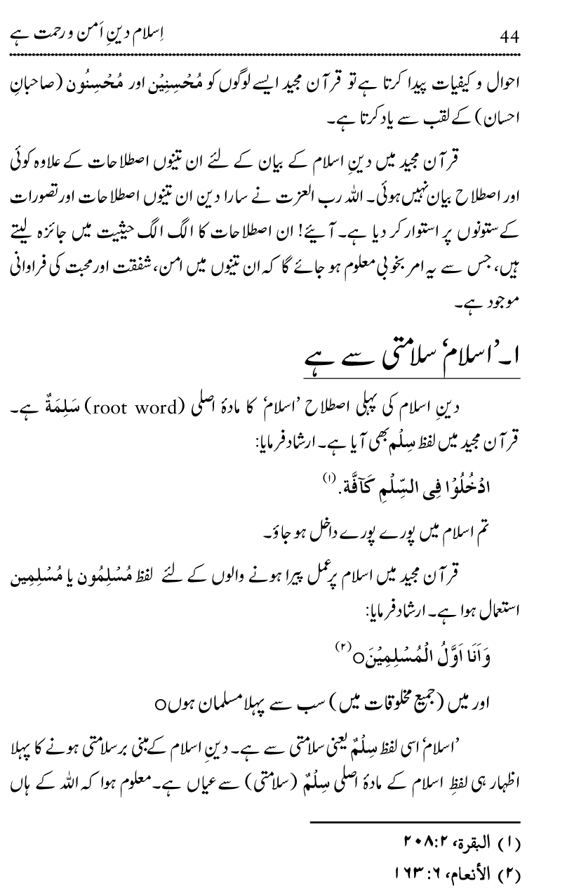 Islam Din-e-Amn-o-Rahmat Hay