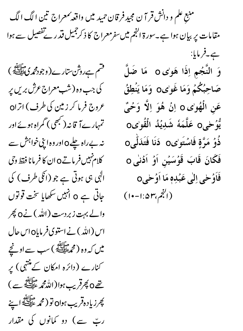 Falsafa e Mi‘raj al-Nabi (PBUH)