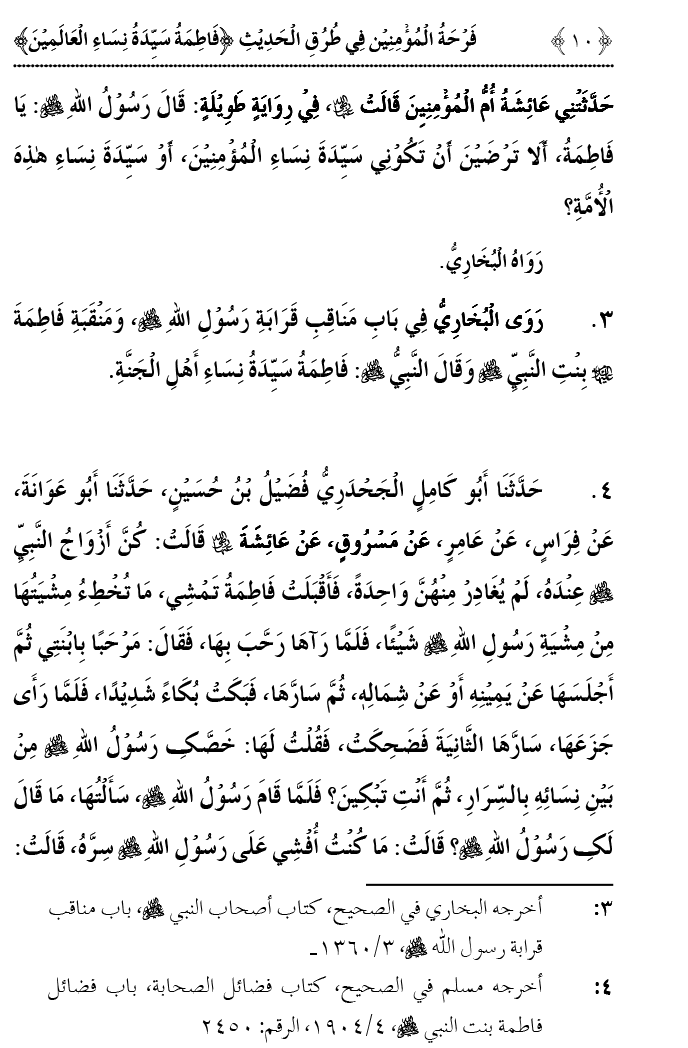 Fatima Tamam Jahanon ki Awraton ki Sardar hay—Is Hadith Mubarak ky 63 Turuq ka Bayan