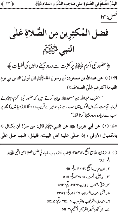 Durood Sharif ke Faza’il-o-Barakat