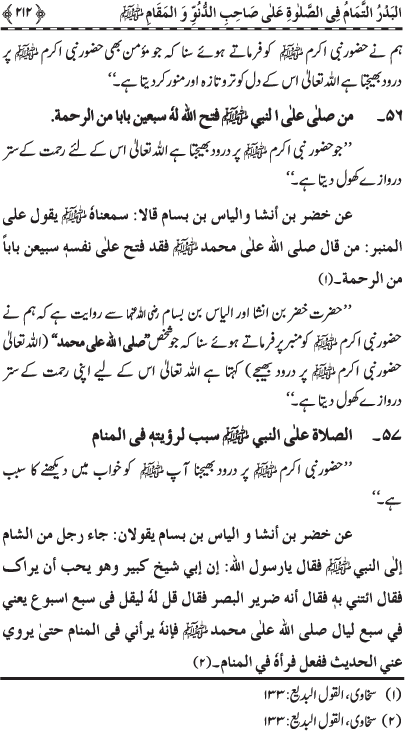 Durood Sharif ke Faza’il-o-Barakat