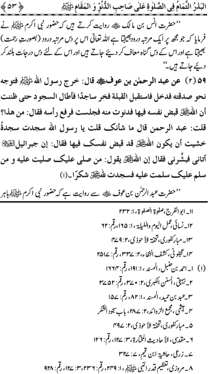 Durood Sharif ke Faza’il-o-Barakat