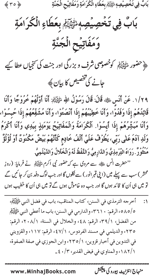 Huzur (PBUH) ke Ukhrawi Khasa’is Mubaraka