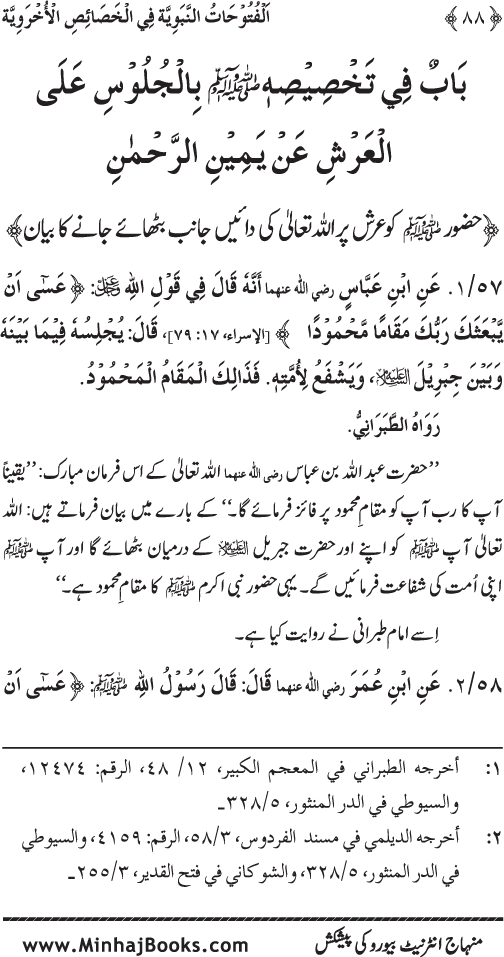 Huzur (PBUH) ke Ukhrawi Khasa’is Mubaraka