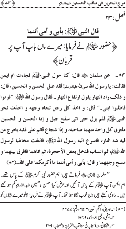 Hasnayn Karimayn (R.A.) ke Faza’il-o-Manaqib