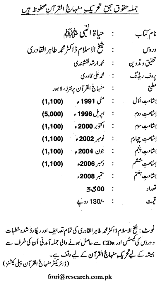 Hayat al-Nabi (PBUH)