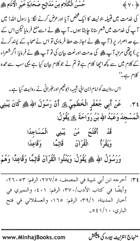 Arba‘in: Sahaba Karam (R.A.) ke Na‘tiya Kalam Se Intikhab