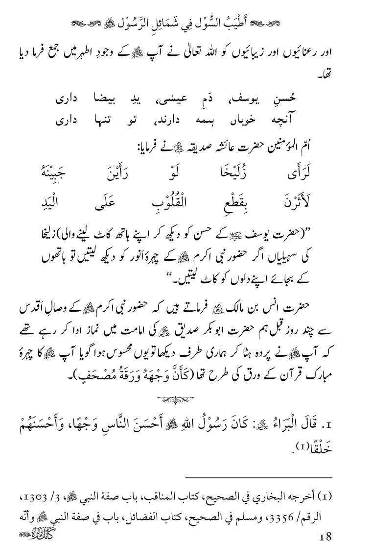 Huzoor Nabi Akram ﷺ ka Paikar e Jamal