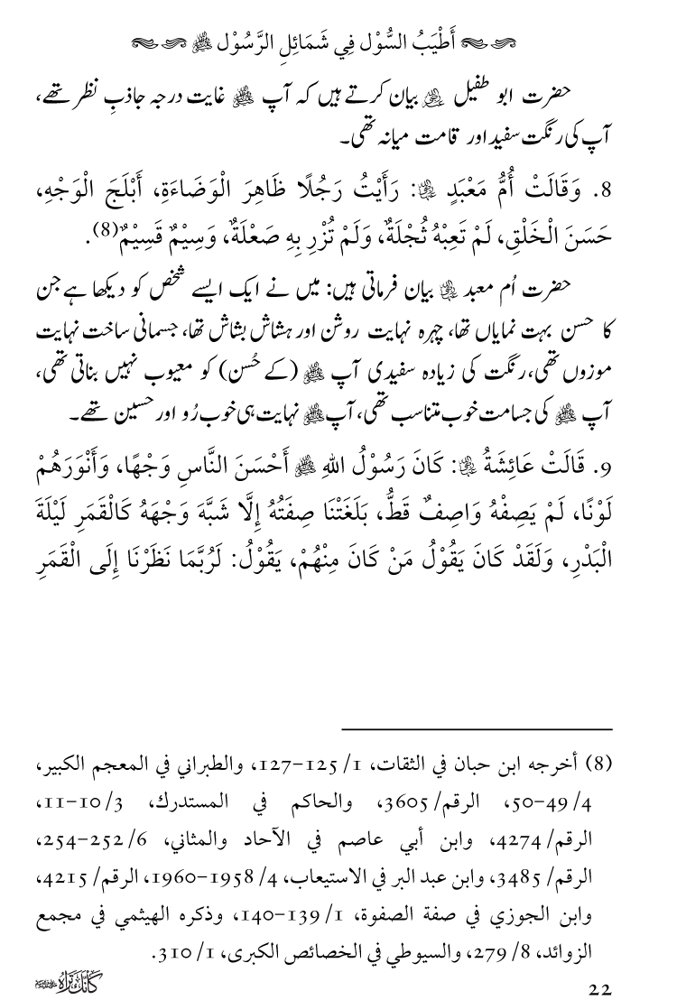 Huzoor Nabi Akram ﷺ ka Paikar e Jamal