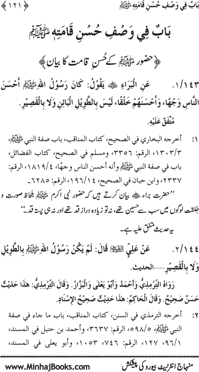 Huzur (PBUH) ke Shama’il Mubaraka