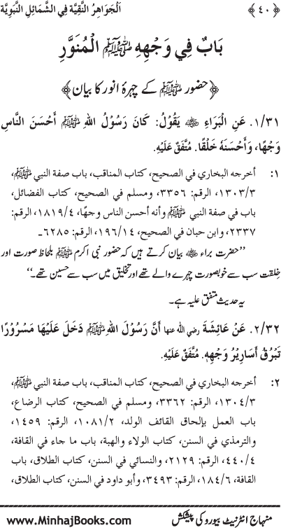 Huzur (PBUH) ke Shama’il Mubaraka