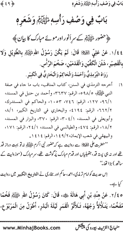 Huzur (PBUH) ke Shama’il Mubaraka