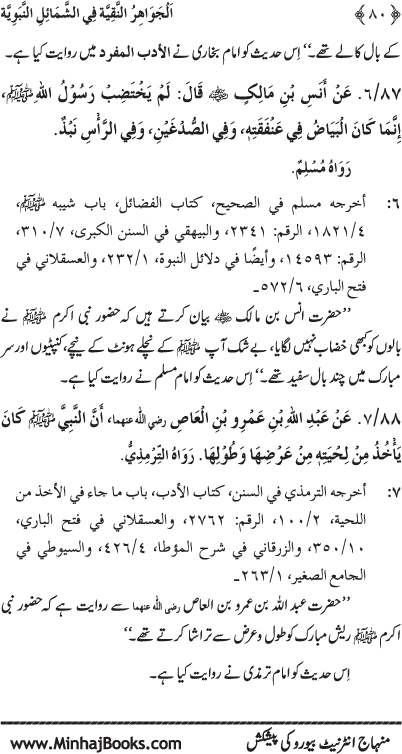 Huzur (PBUH) ke Shama’il Mubaraka