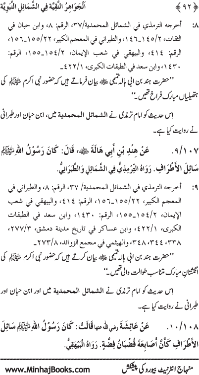 Huzur (PBUH) ke Shama’il Mubaraka