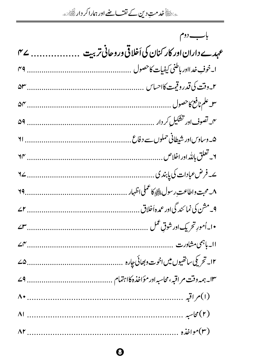 Khidmat-e-Din ky Taqazy awr Hamara Kirdar