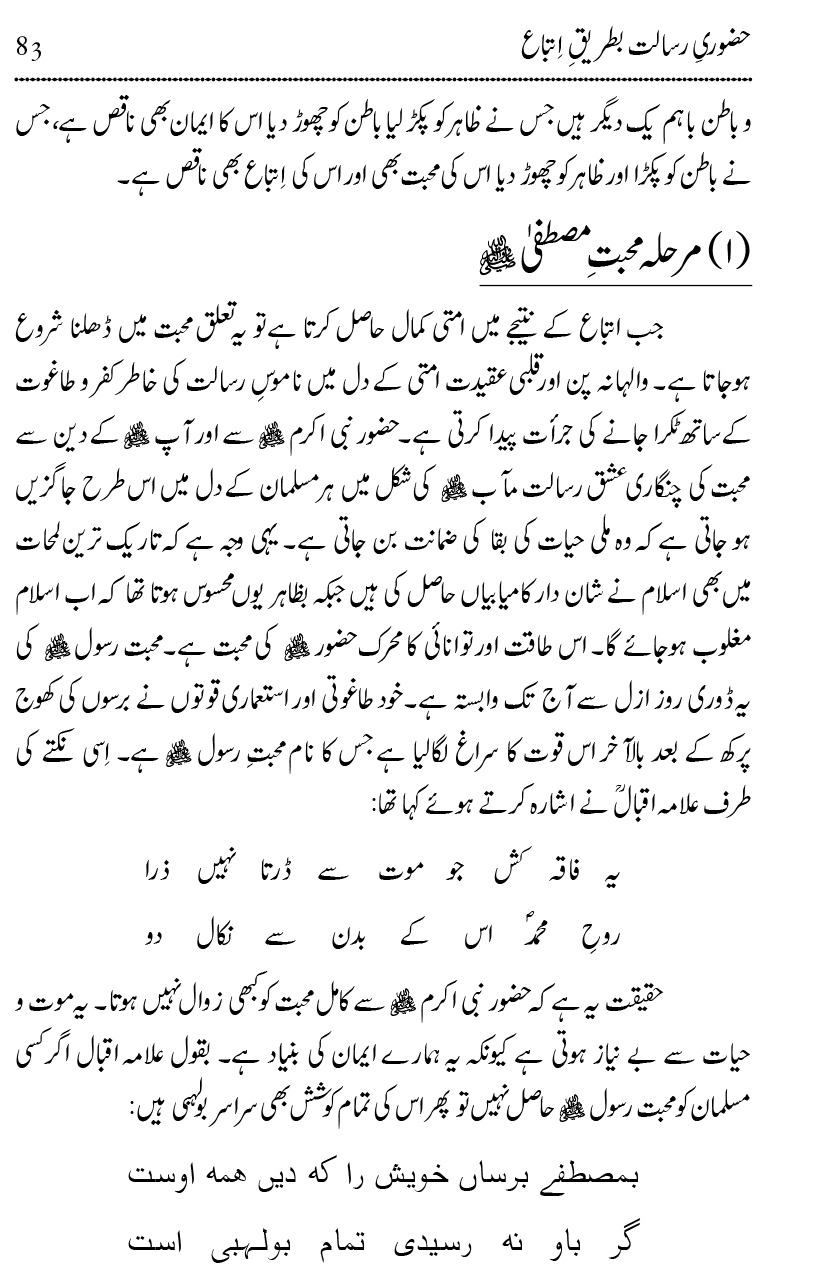 Mahabbat-e-Rasool ﷺ ky Taqazy awr Nusrat-e-Din