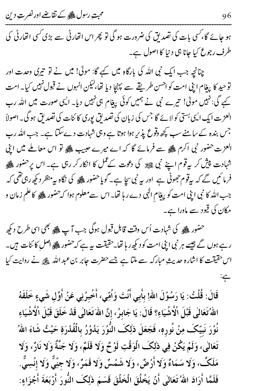 Mahabbat-e-Rasool ﷺ ky Taqazy awr Nusrat-e-Din