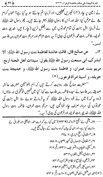 Sayyida Fatima (R.A.) ke Faza’il-o-Manaqib