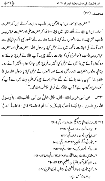 Sayyida Fatima (R.A.) ke Faza’il-o-Manaqib