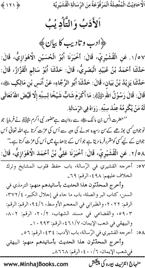 Saints’ Narration Series: Imam al-Qushayri’s Hadith Reports Contiguously Ascending (marfu‘ muttasil) to the Prophet (PBUH)