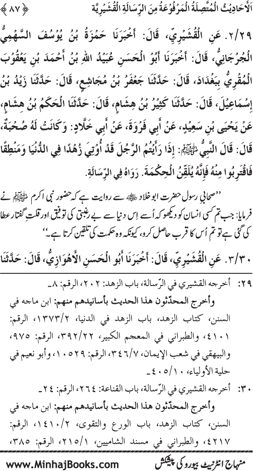 Silsila Marwiyat-e-Sufiya’ (2): Al-Marwiyat al-Qushayriyya min al-Ahadith al-Nabawiyya