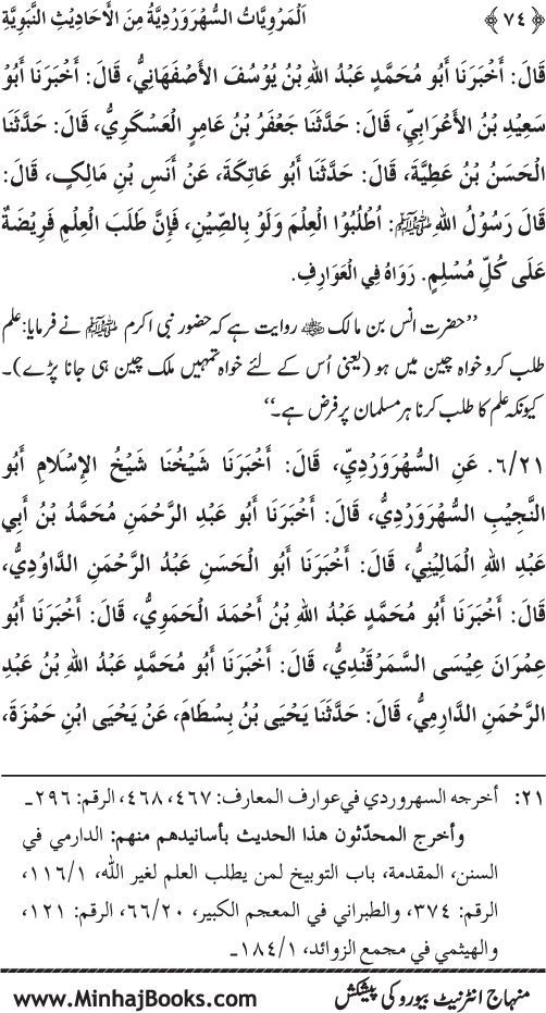 Silsila Marwiyat-e-Sufiya’ (3): Al-Marwiyat al-Suhrawardiyya min al-Ahadith al-Nabawiyya