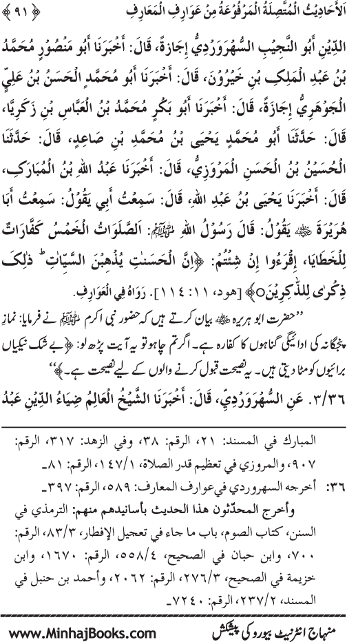 Silsila Marwiyat-e-Sufiya’ (3): Al-Marwiyat al-Suhrawardiyya min al-Ahadith al-Nabawiyya