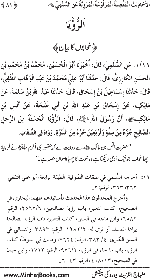 Silsila Marwiyat-e-Sufiya’ (1): Al-Marwiyat al-Sulamiyya min al-Ahadith al-Nabawiyya