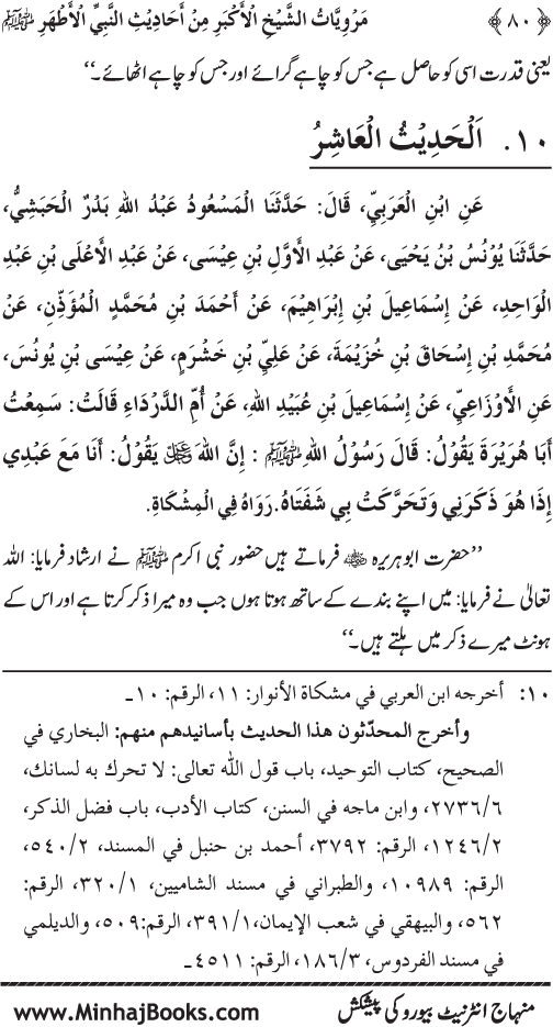 Silsila Marwiyat-e-Sufiya’ (4): Marwiyat al-Shaykh al-Akbar min Ahadith al-Nabi al-Athar (PBUH)