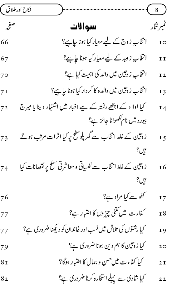 Silsila Ta‘limat-e-Islam (9): Nikah awr Talaq (Ahkam o Masail)