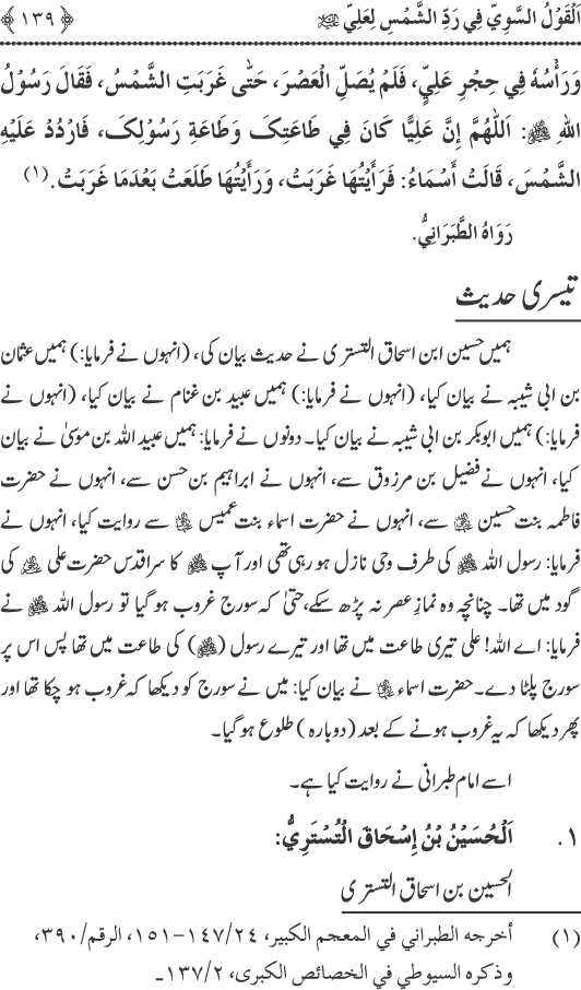 Hadith Radd e Shams ka Tahqiqi Jaiza