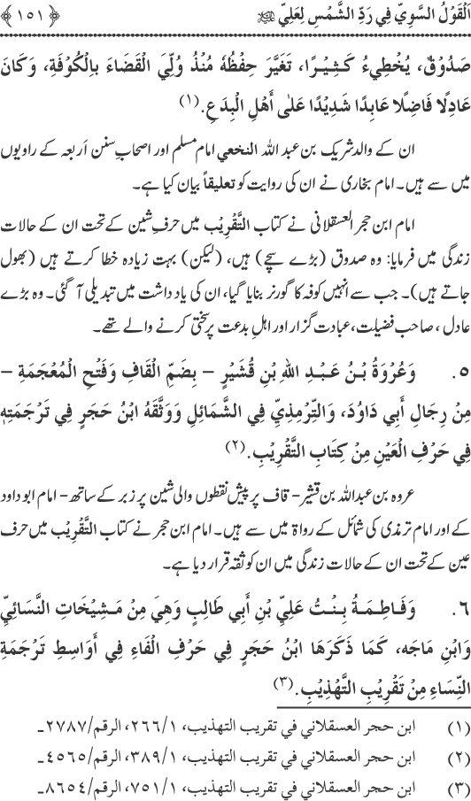 Hadith Radd e Shams ka Tahqiqi Jaiza