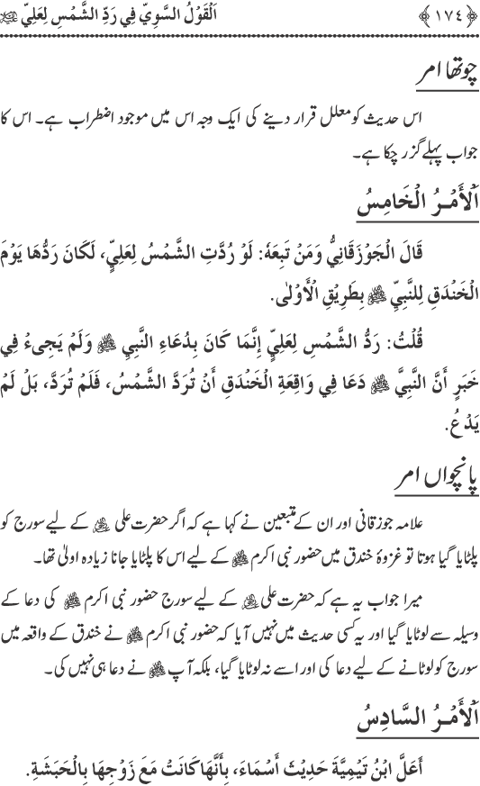 Hadith Radd e Shams ka Tahqiqi Jaiza