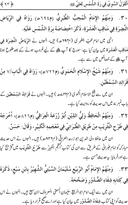 Hadith Radd e Shams ka Tahqiqi Jaiza