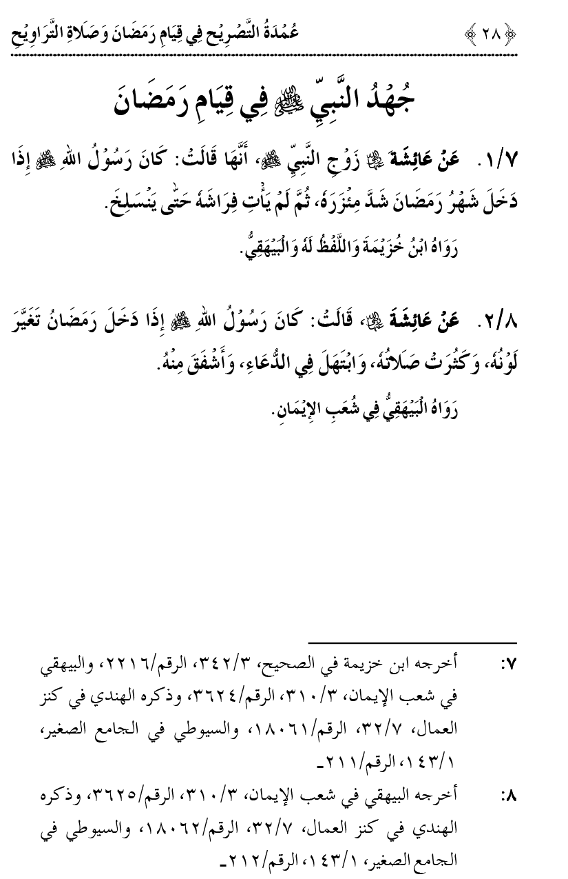 Qiyam-e-Ramadan ki Fazilat awr 20 Rakat Namaz Taraweeh ka Isbaat