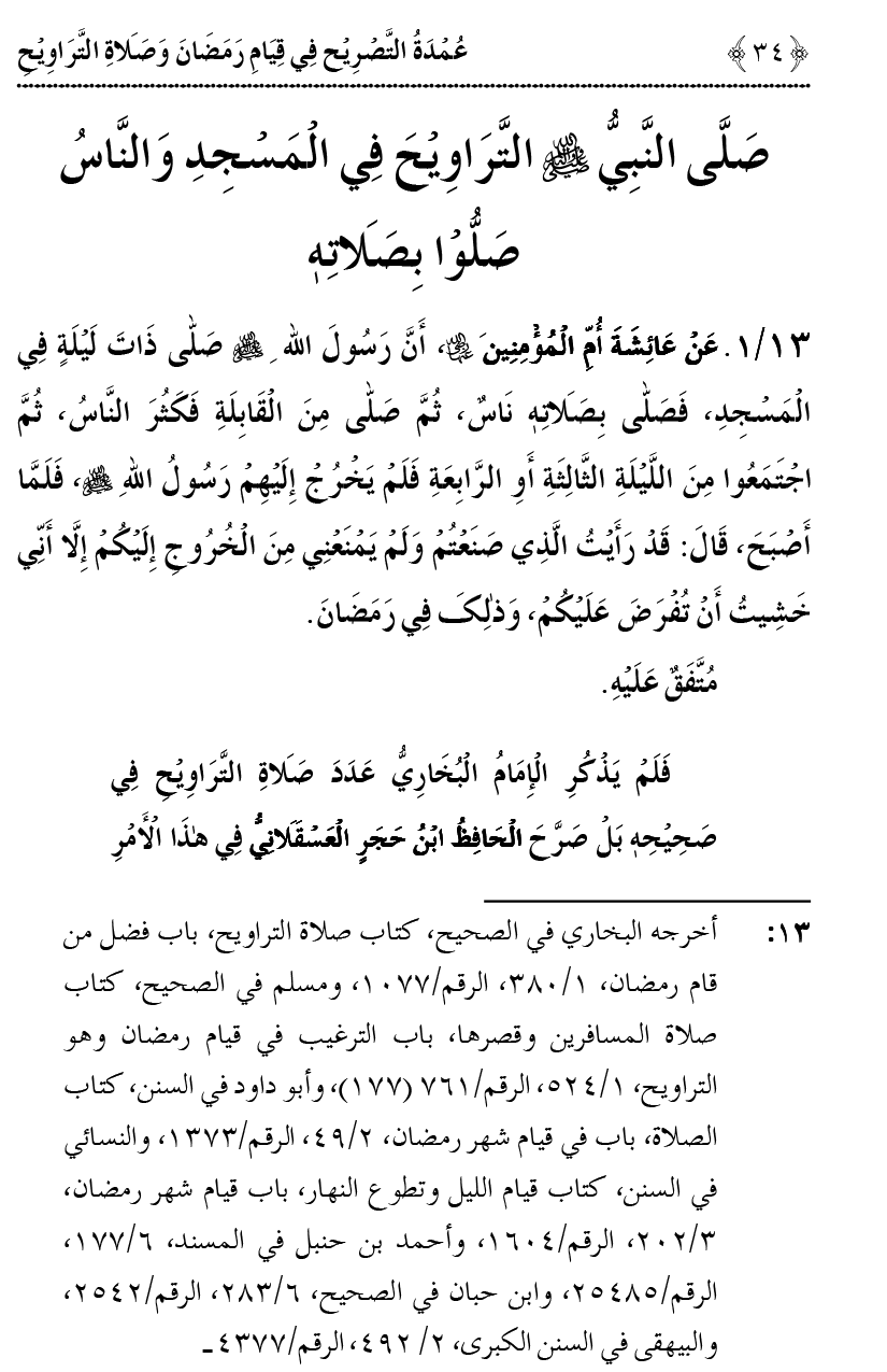 Qiyam-e-Ramadan ki Fazilat awr 20 Rakat Namaz Taraweeh ka Isbaat