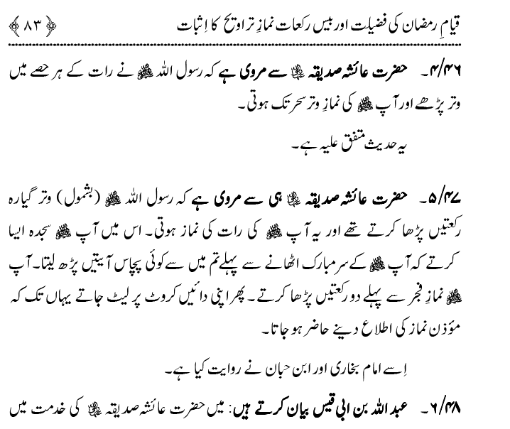 Qiyam-e-Ramadan ki Fazilat awr 20 Rakat Namaz Taraweeh ka Isbaat