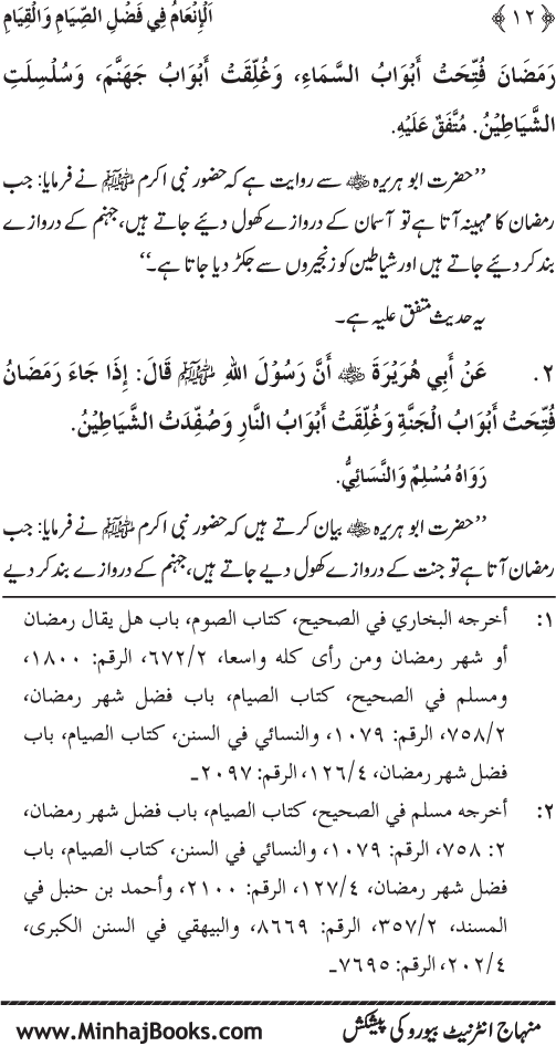 Roza awr Qiyam-ul-Layl ki Fazilat par Muntakhab Ayat-o-Ahadith