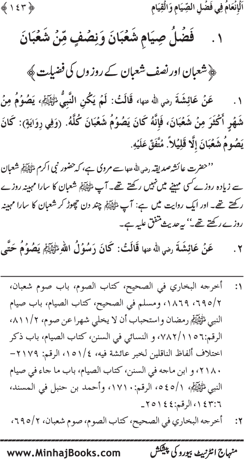 Roza awr Qiyam-ul-Layl ki Fazilat par Muntakhab Ayat-o-Ahadith