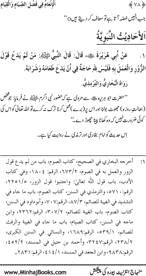 Roza awr Qiyam-ul-Layl ki Fazilat par Muntakhab Ayat-o-Ahadith