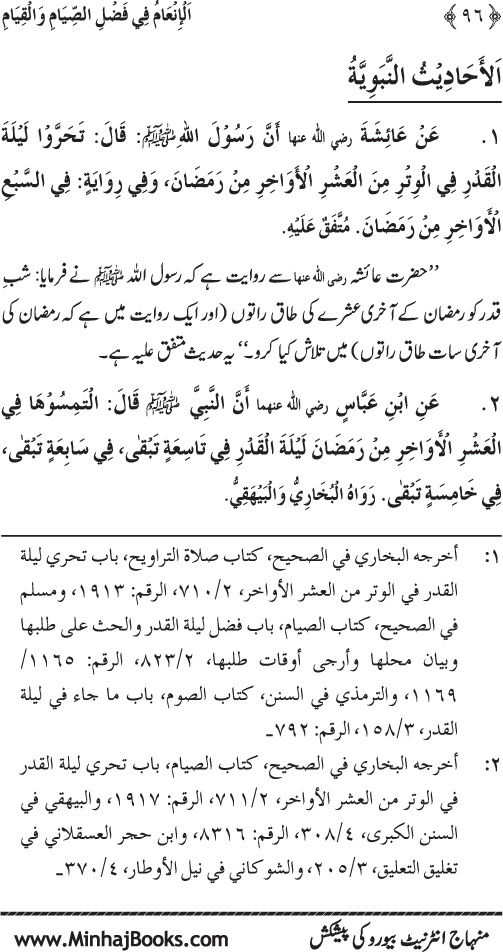 Roza awr Qiyam-ul-Layl ki Fazilat par Muntakhab Ayat-o-Ahadith