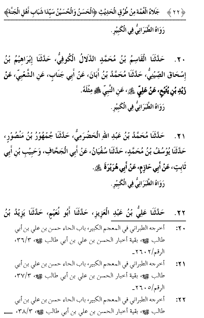 Hasan awr Husayn Tamam Jannati Jawanon ky Sardar hayn—Is Hadith Mubarak ky 101 Turuq ka Bayan