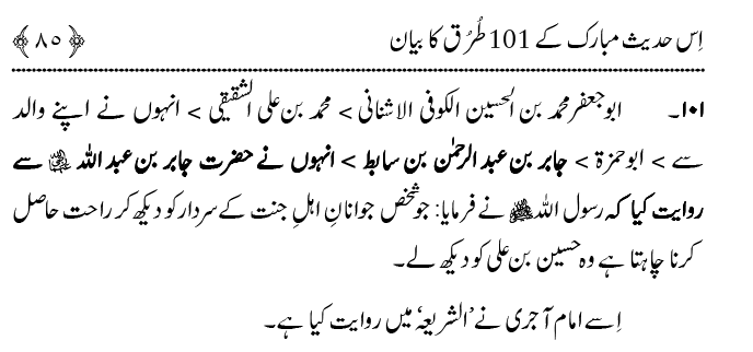 Hasan awr Husayn Tamam Jannati Jawanon ky Sardar hayn—Is Hadith Mubarak ky 101 Turuq ka Bayan