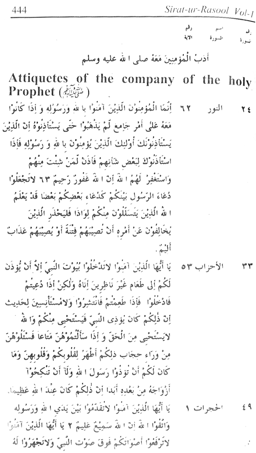 Sirat-ur-Rasul (PBUH), vol. 1