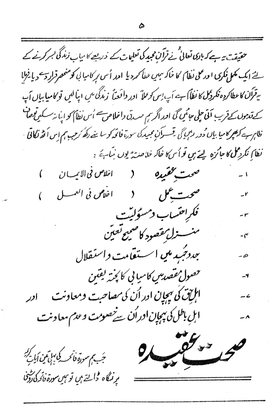 Uslub e Sura Fatiha awr Nizam e Fikr-o-Amal