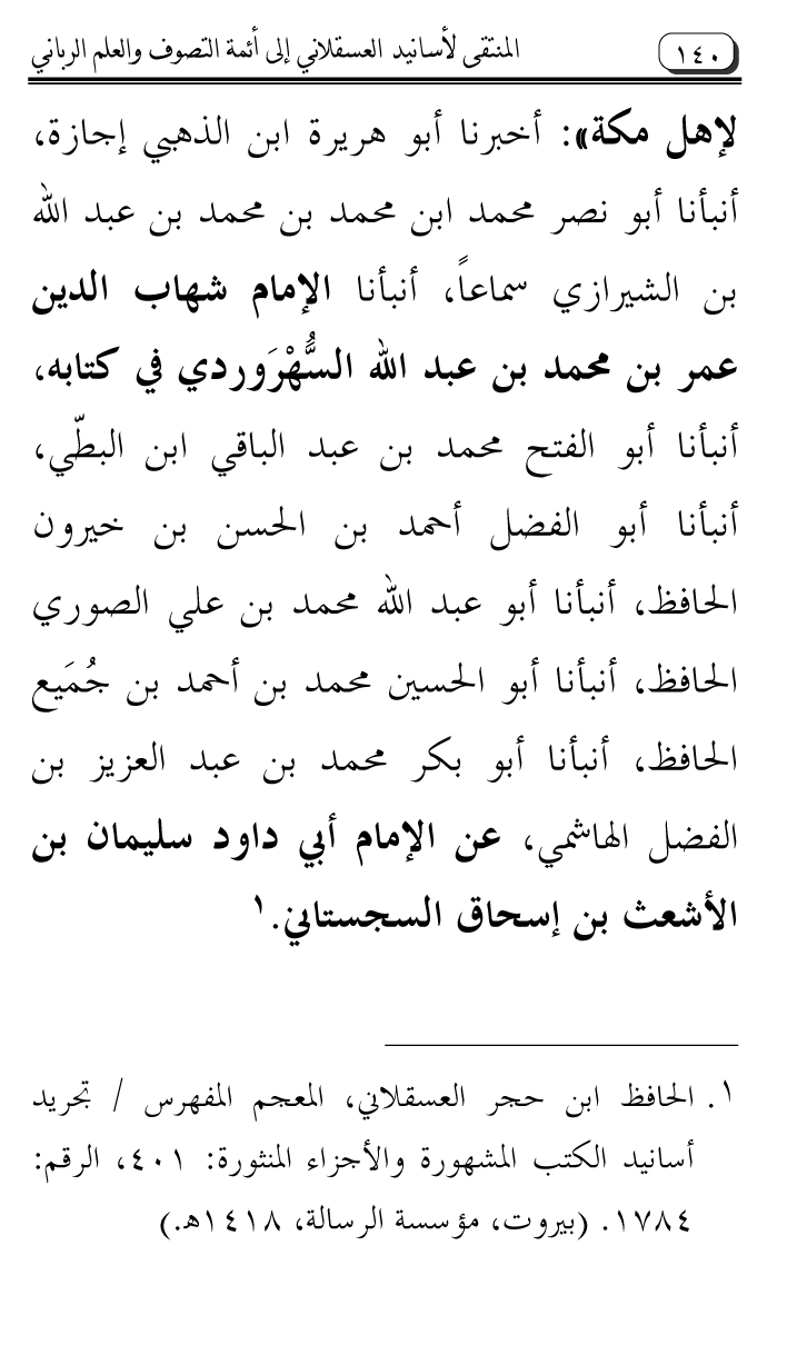 Al-Muntaqa li Asanid al-‘Asqalani ila A’imma al-Tasawwuf wa al-‘Ilm al-Rabbani